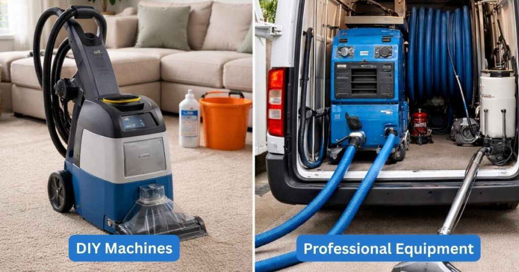 Urban Floors professional carpet cleaning equipment compared to DIY rental machine in Clermont FL