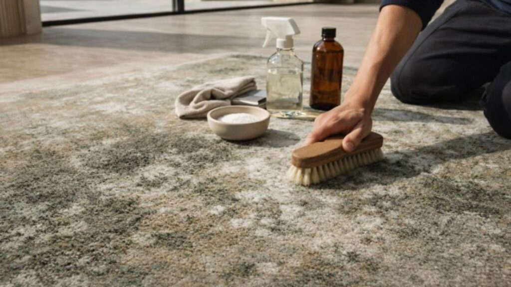 Severely damaged carpet beyond repair requiring full replacement